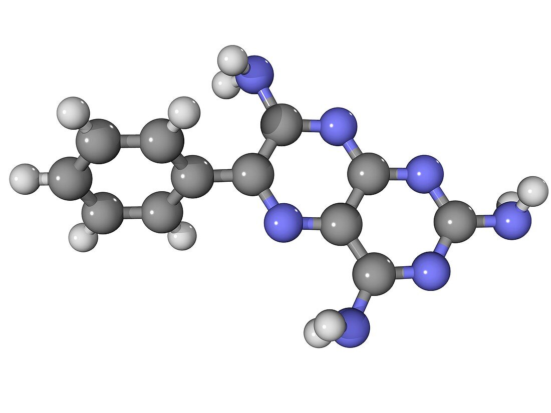 Triamterene diuretic drug molecule