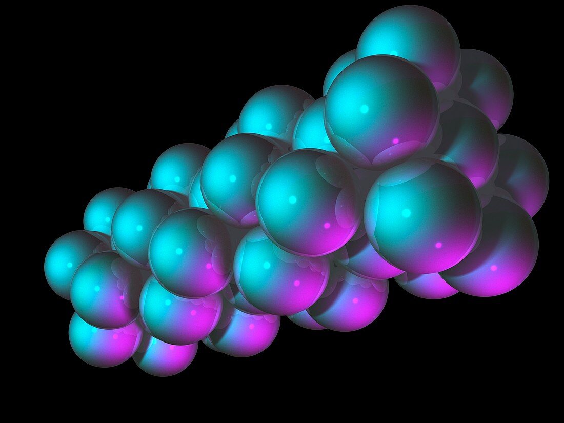 Zinc crystal structure,molecular model
