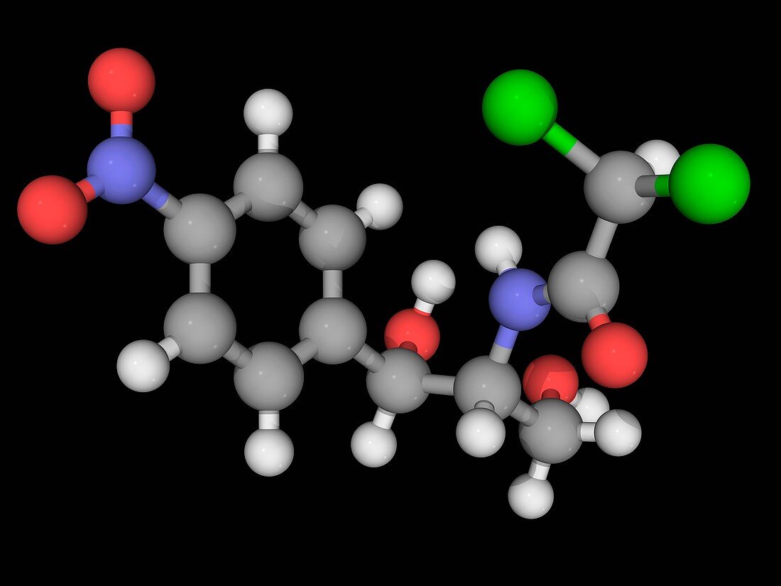 Chloramphenicol drug molecule