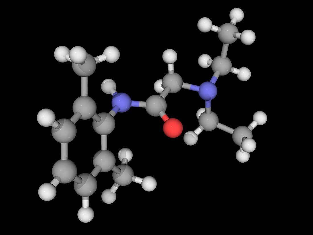 Lidocaine drug molecule