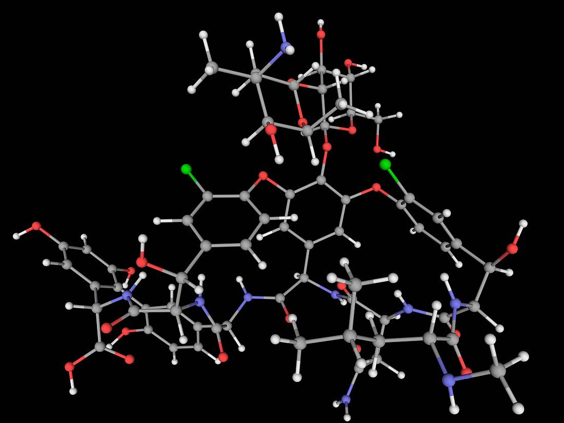 Vancomycin drug molecule