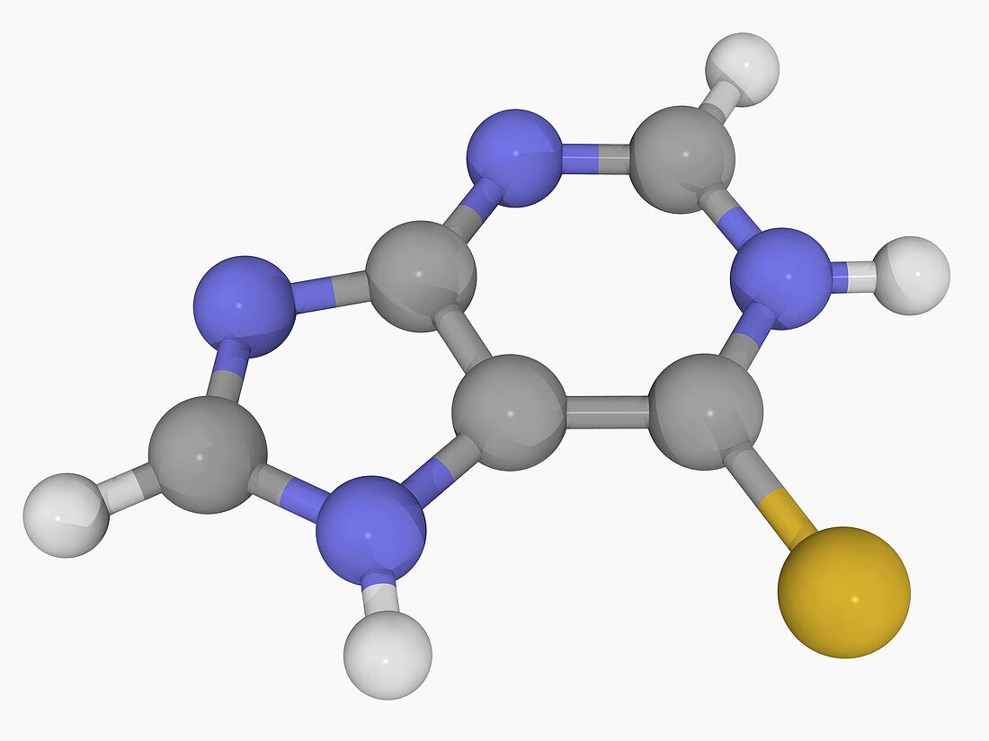 Mercaptopurine drug molecule
