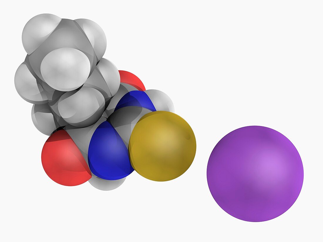 Sodium thiopental drug molecule