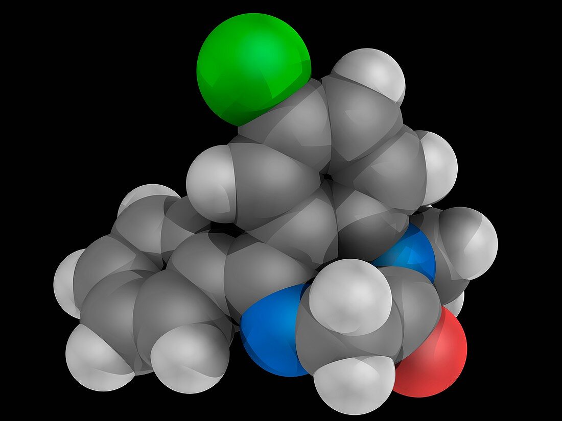 Diazepam drug molecule