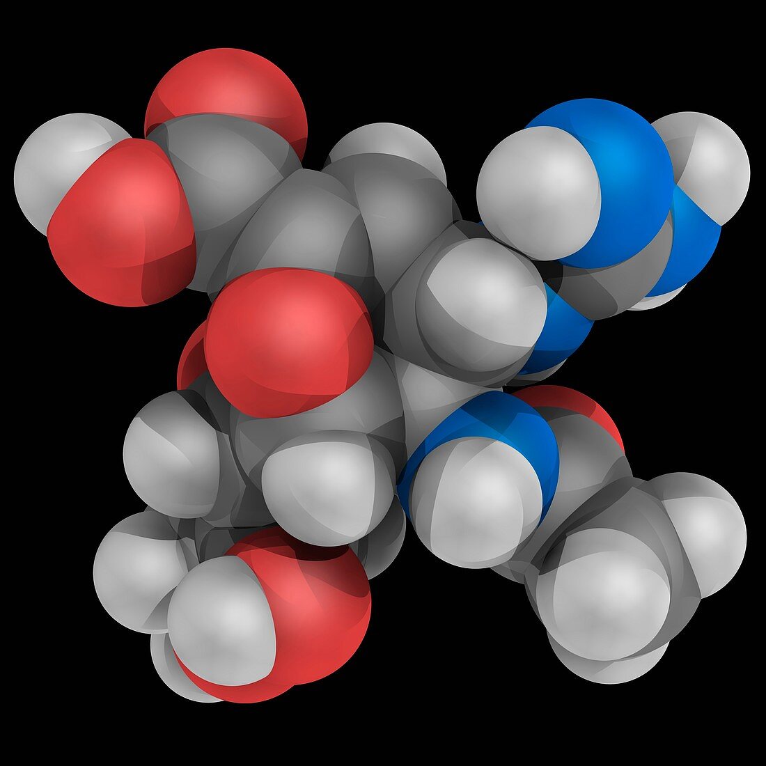 Zanamivir drug molecule