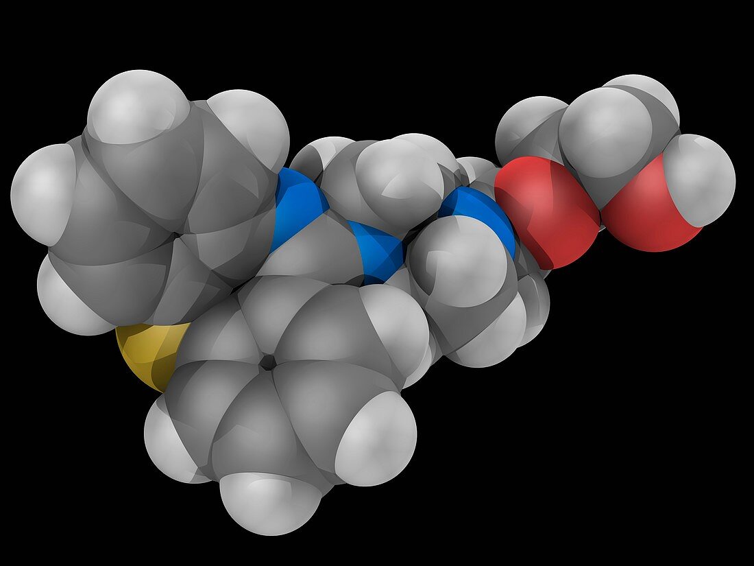 Quetiapine drug molecule