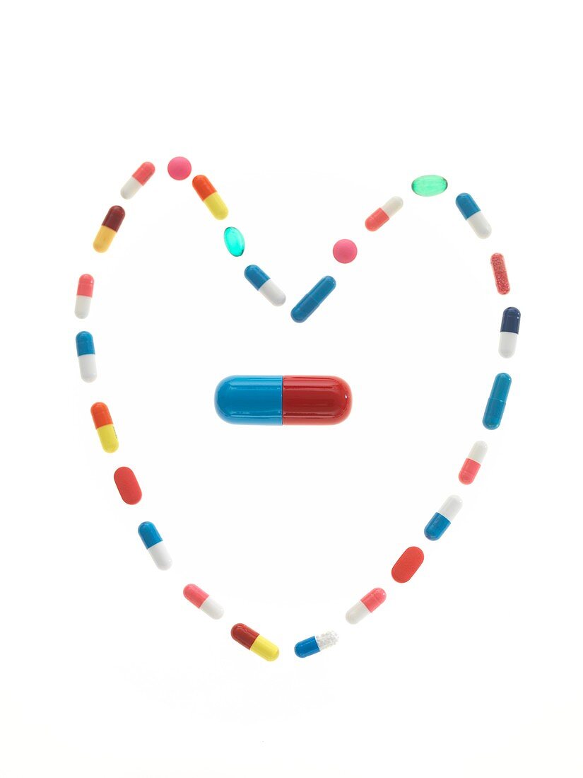 Heart drugs,conceptual image