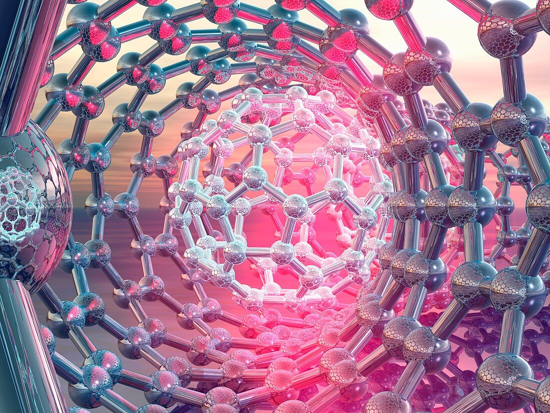 Buckyball in a nanotube,artwork