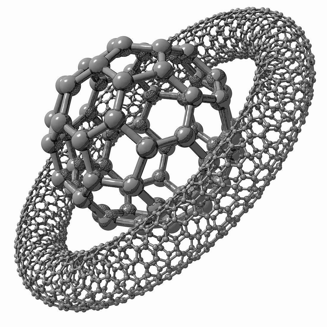 Buckyball and nanotube,artwork