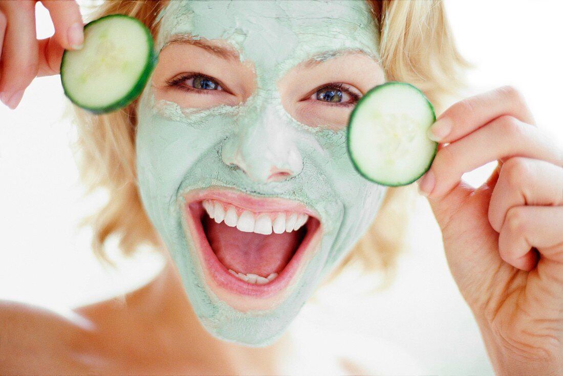 Woman in a face mask