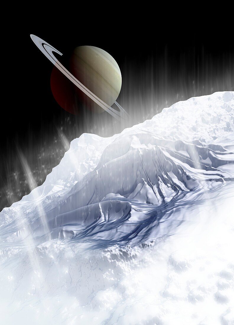 Saturn from Enceladus,artwork