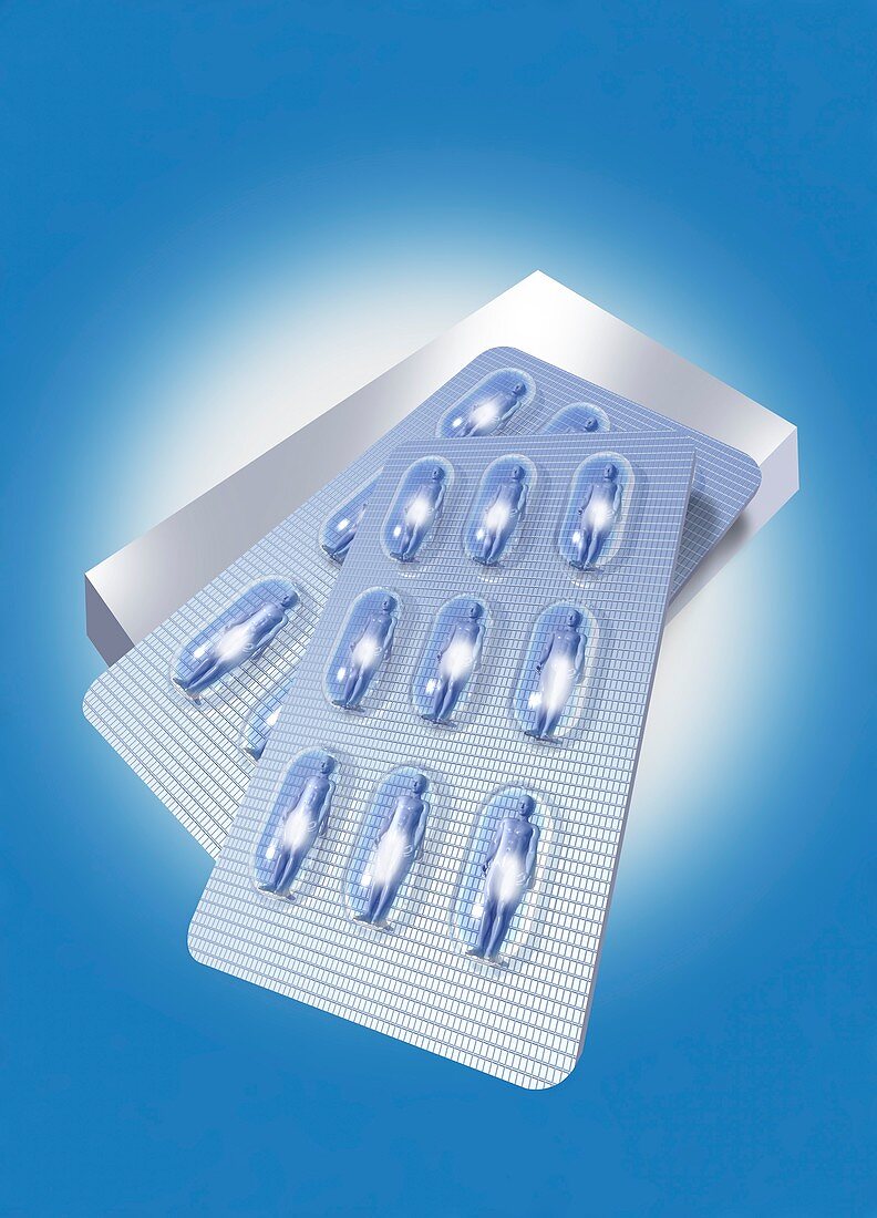 Male contraceptive pill,conceptual image