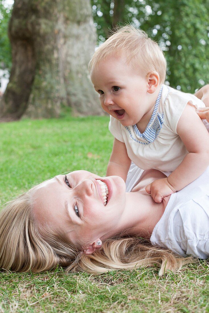 Mother and baby daughter