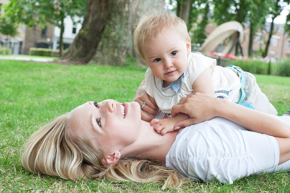 Mother and baby daughter