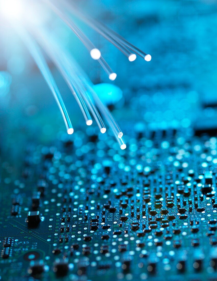 Fibre optics and circuit board