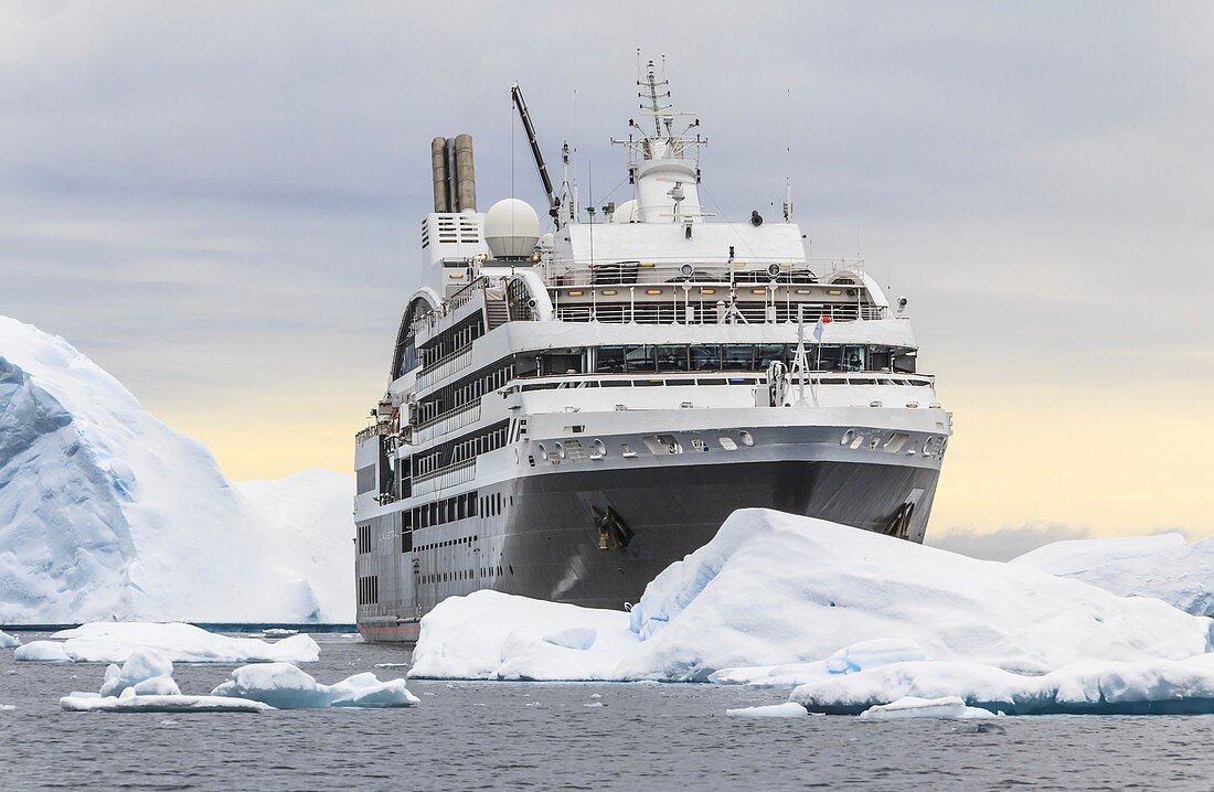 Cruise ship L'Austral sailing Antarctica