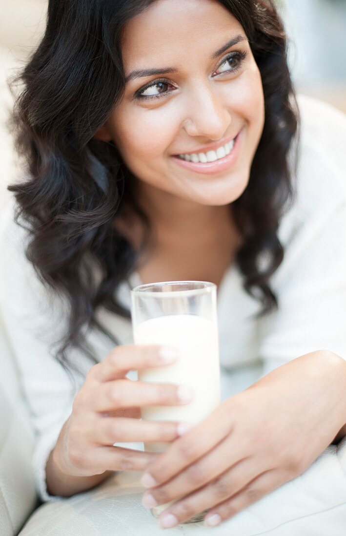 Woman holding milk