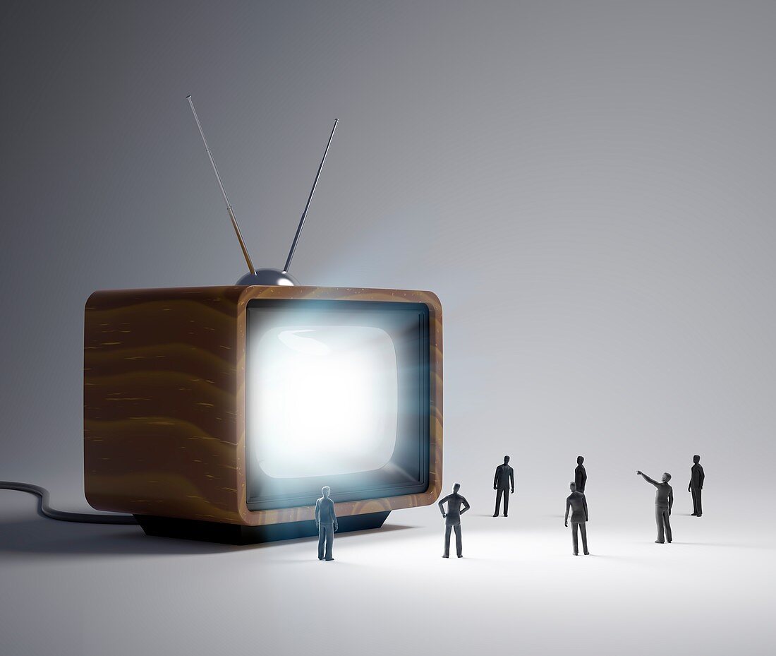 Television and figures,artwork