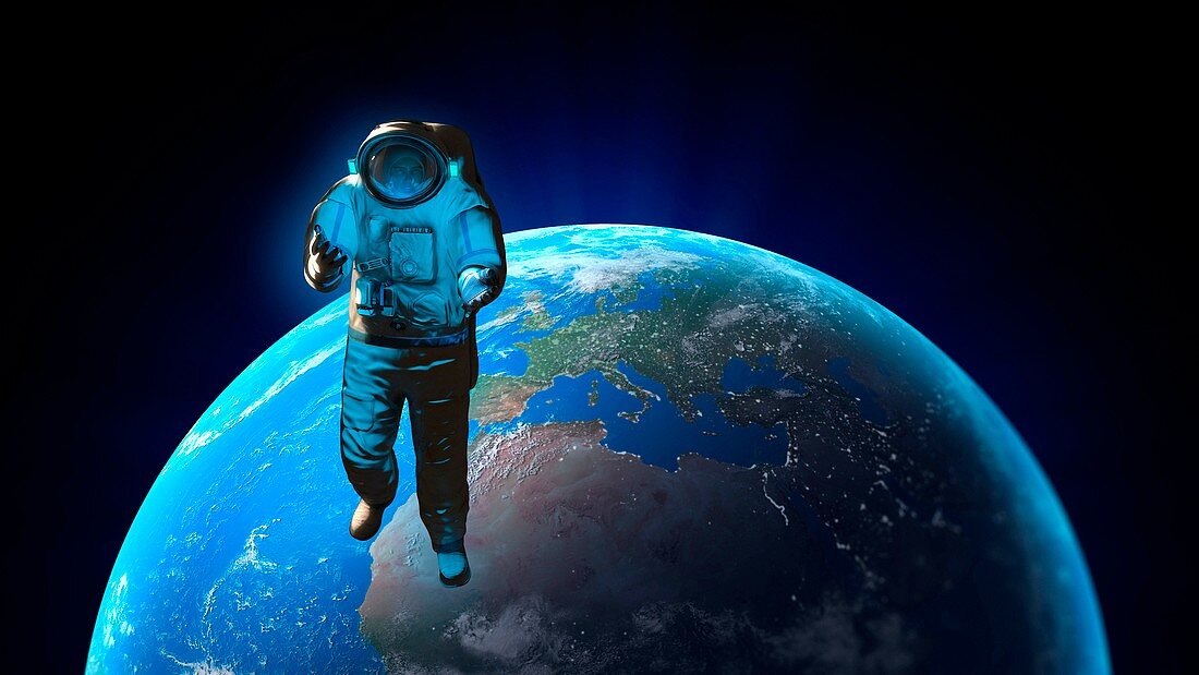 Astronaut and planet earth,artwork