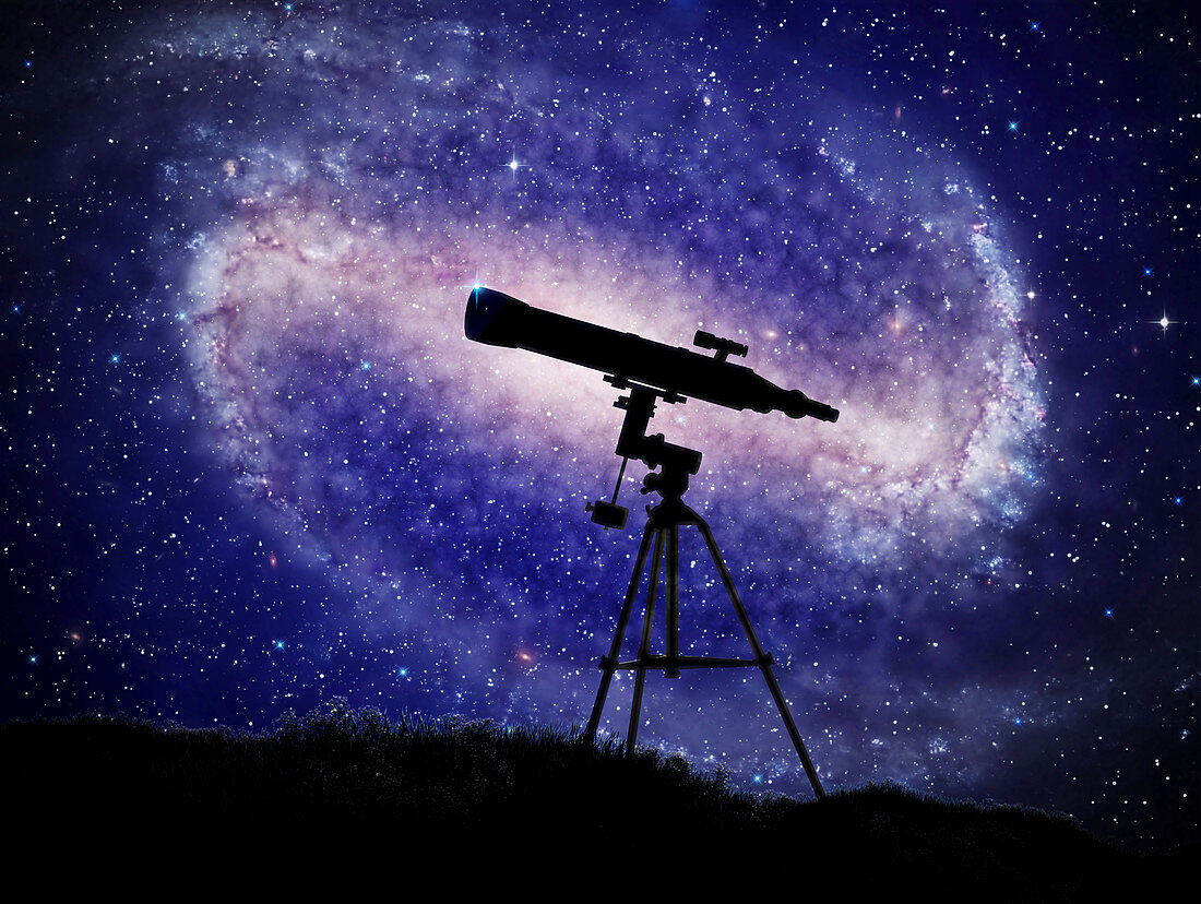 Telescope at night,artwork