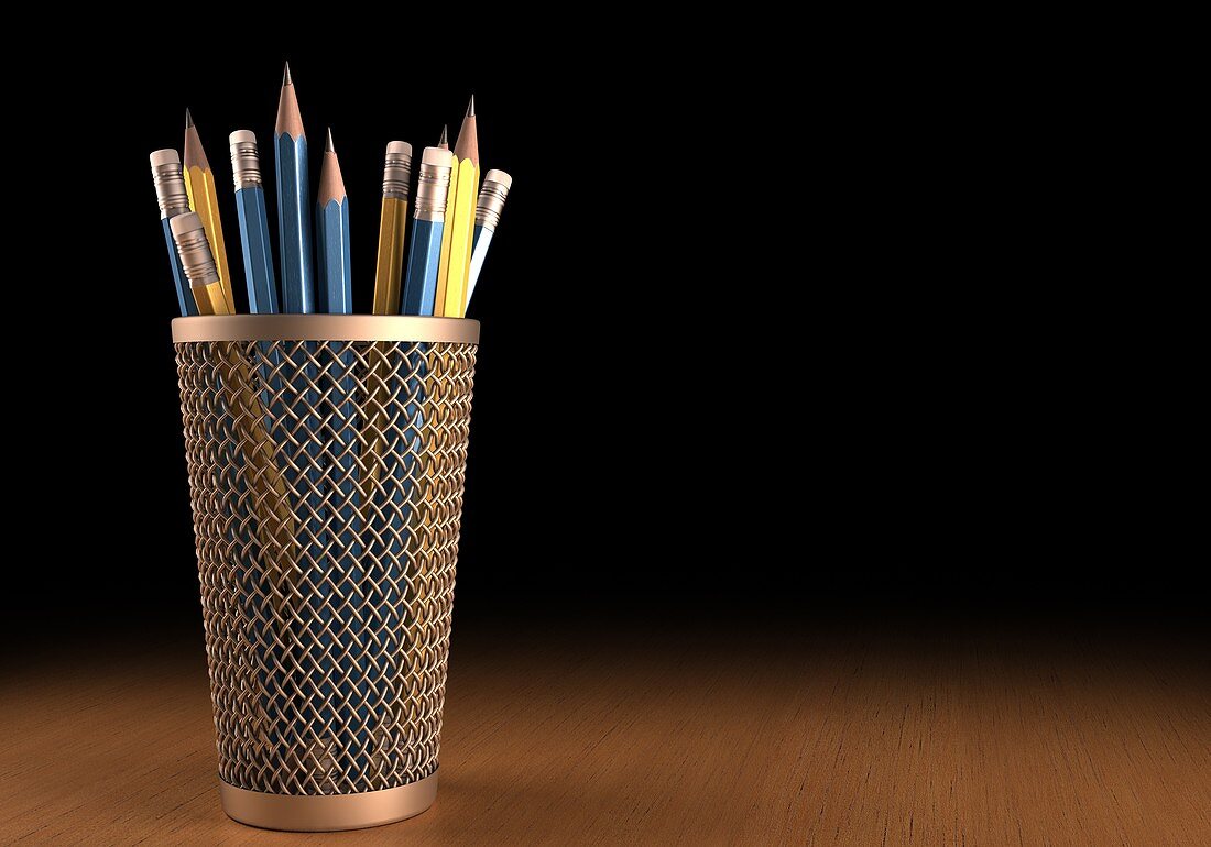 Pencils in a pot,artwork