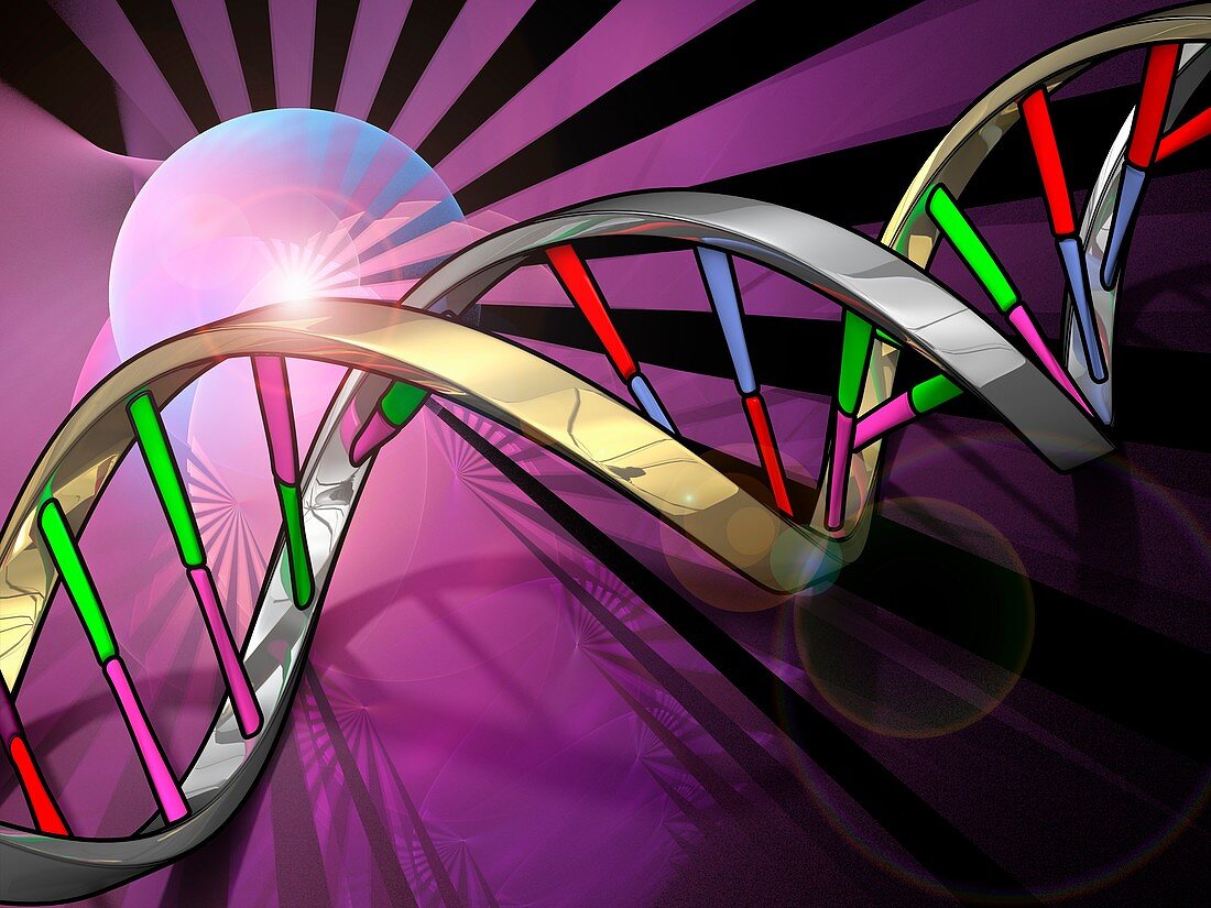 DNA (Deoxyribonucleic acid) strand,artwo