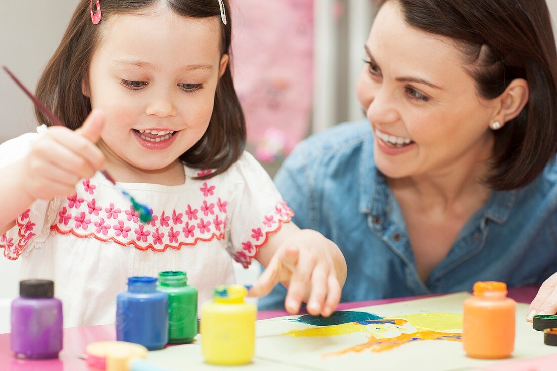 Young girl painting