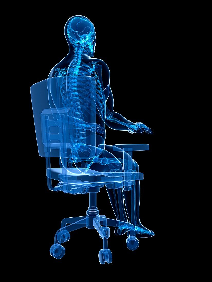 Person sitting with incorrect posture