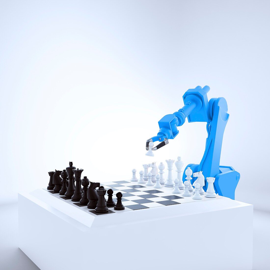 Robotic arm playing chess,artwork