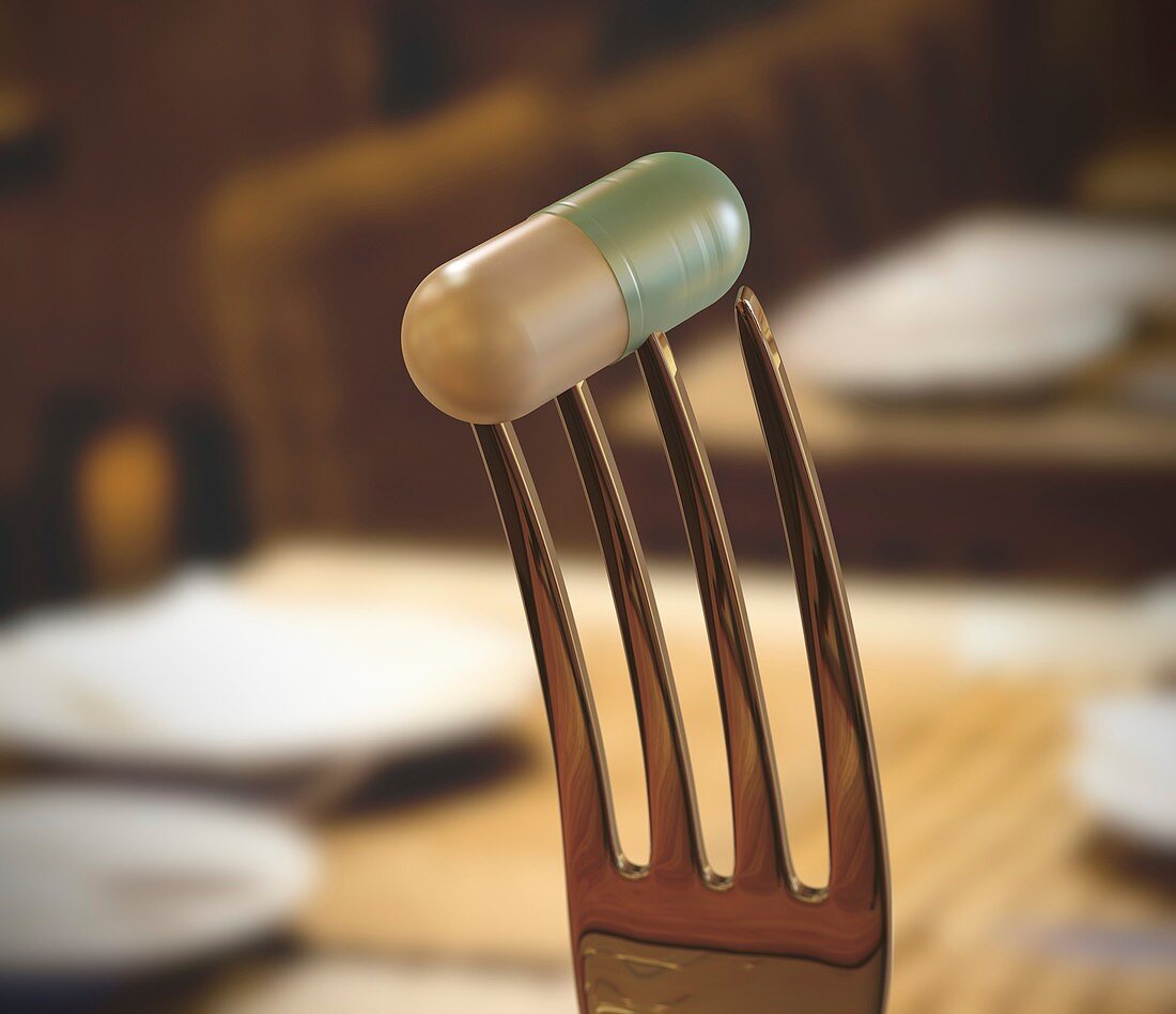 Fork and capsule,artwork