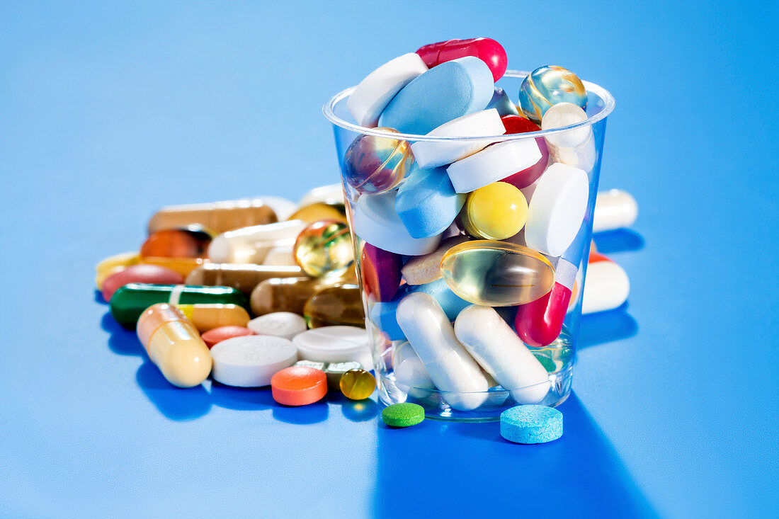 Tablets and capsules,still life