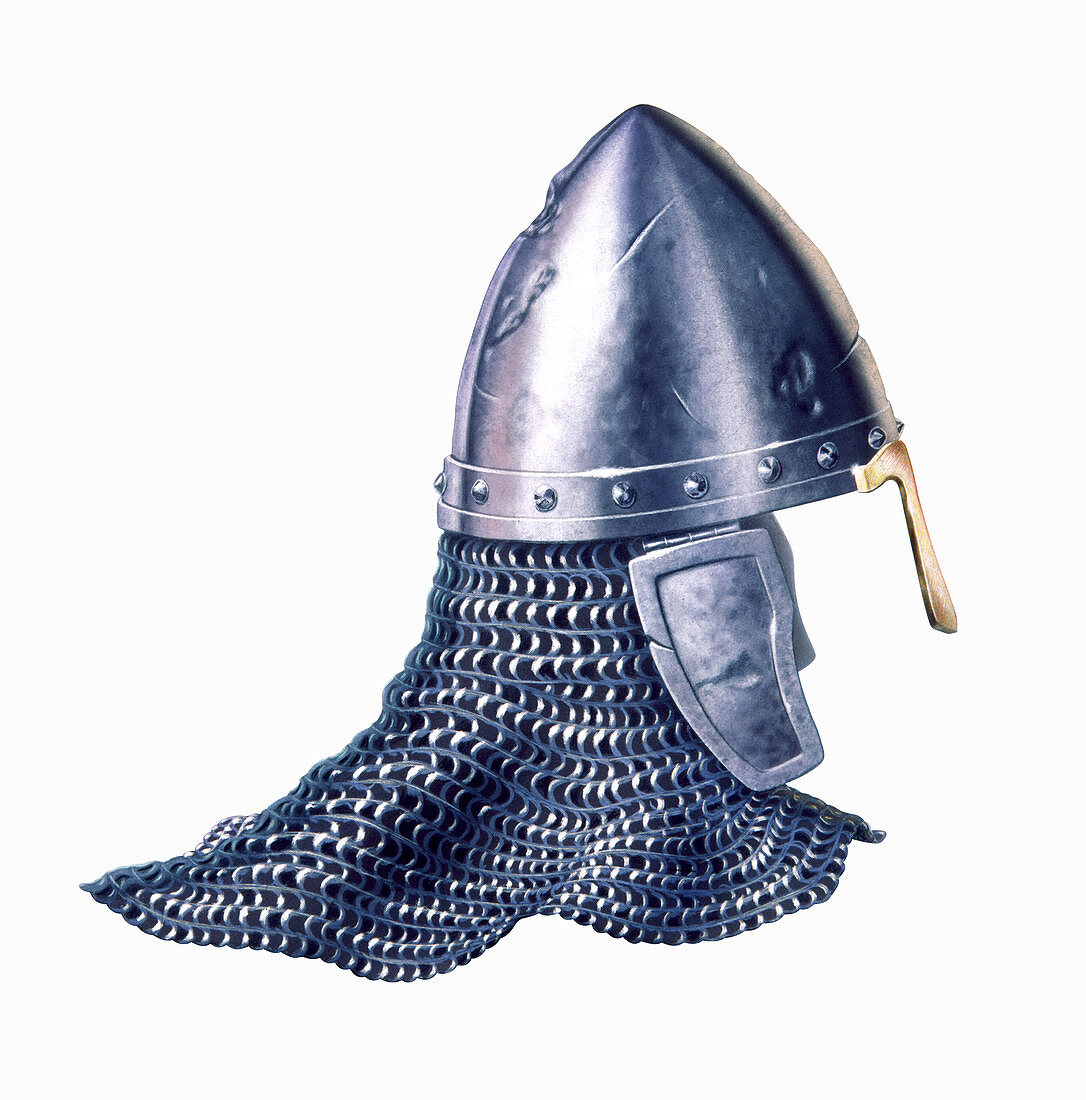 Chain mail and helmet,artwork