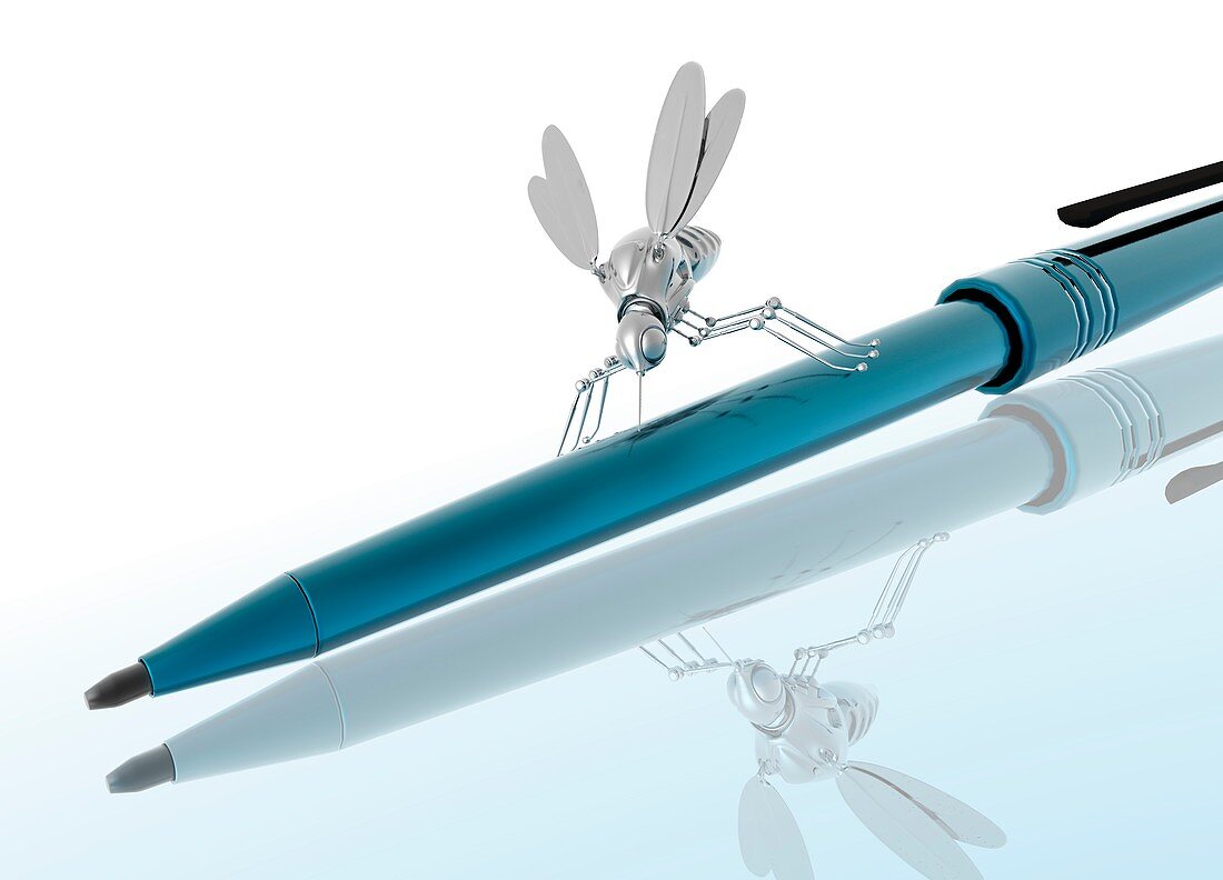 Pen with nano bug,artwork