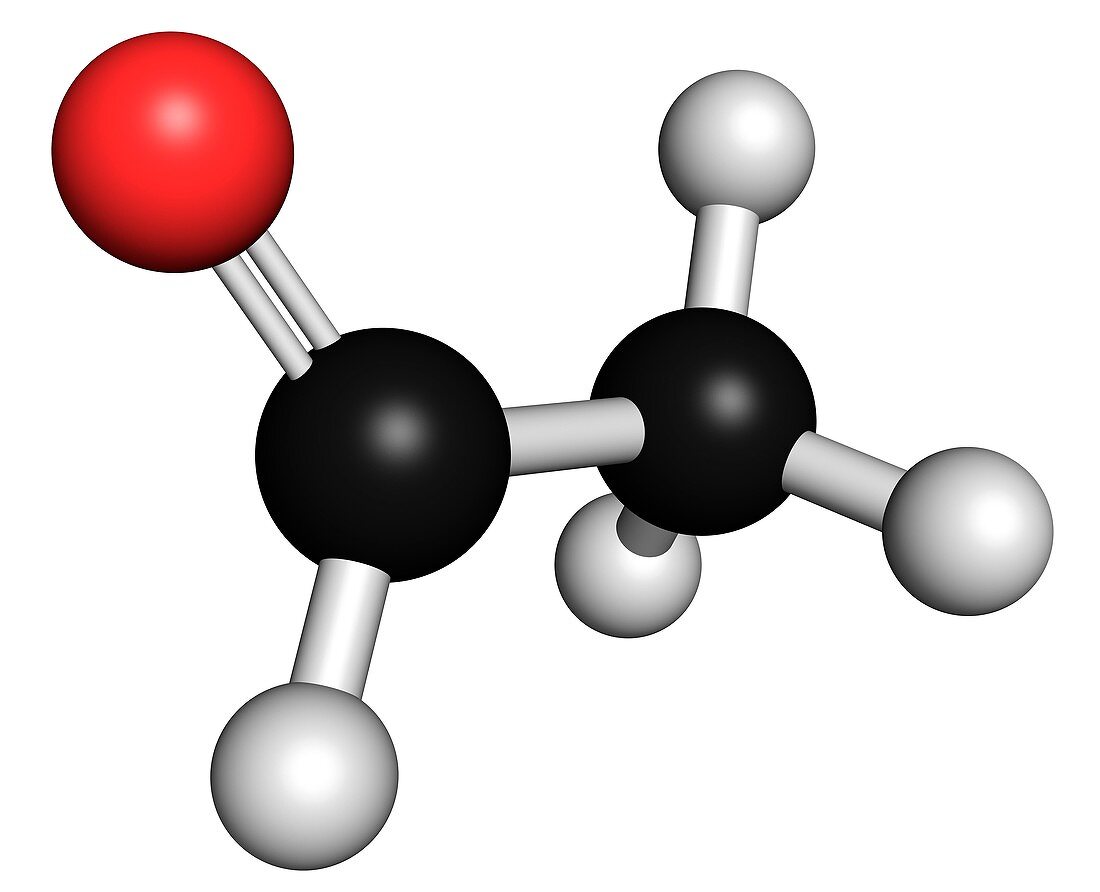 Acetaldehyde molecule,chemical structure