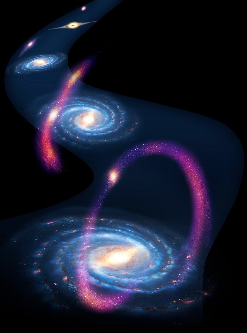 Artwork of galactic star streams
