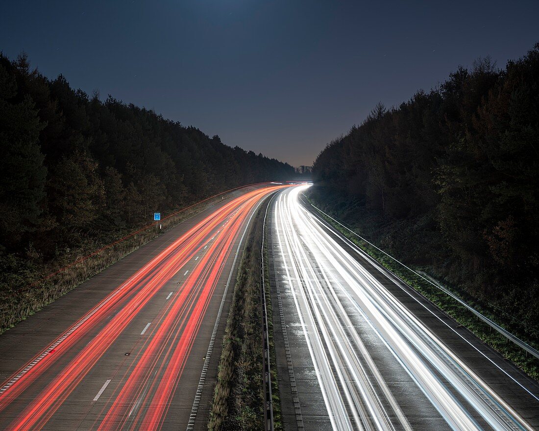 Evening rush hour on motorway