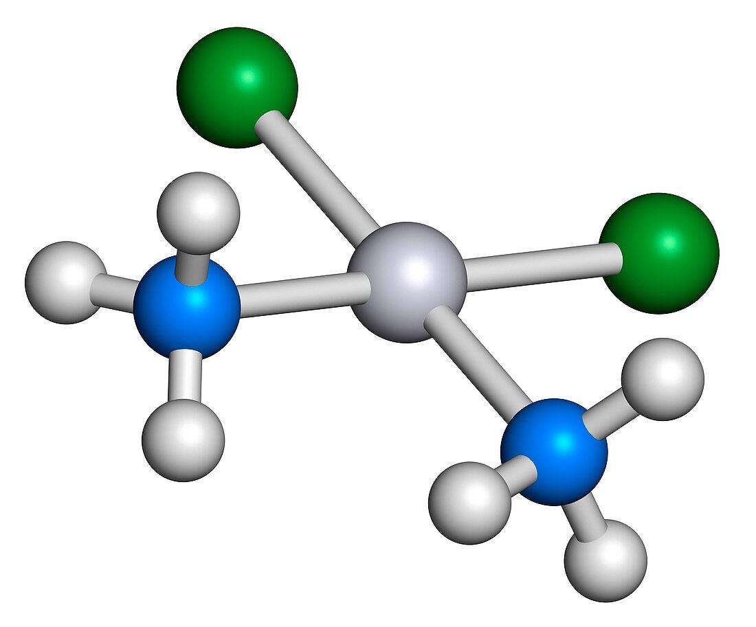 Cisplatin cancer drug molecule