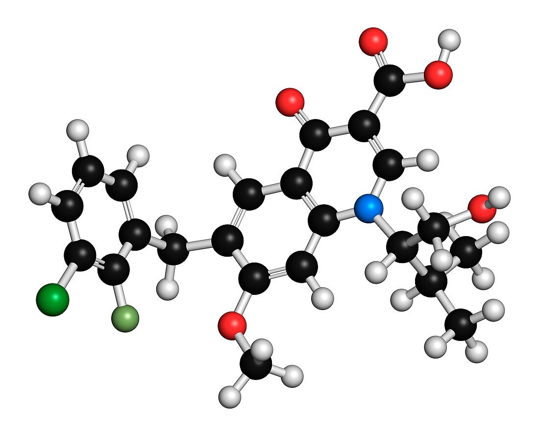 Elvitegravir HIV drug molecule