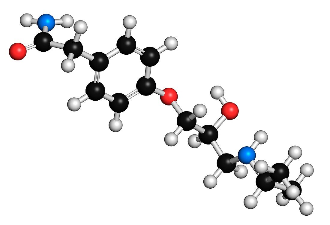 Atenolol hypertension drug molecule