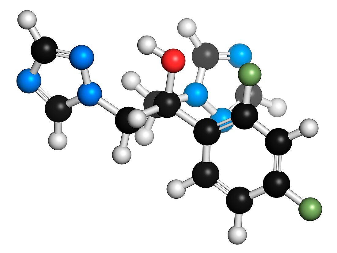 Fluconazole antifungal drug molecule