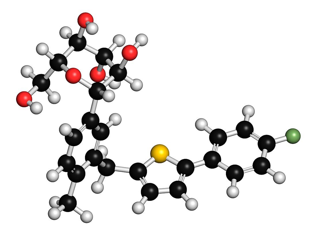 Canagliflozin diabetes drug molecule