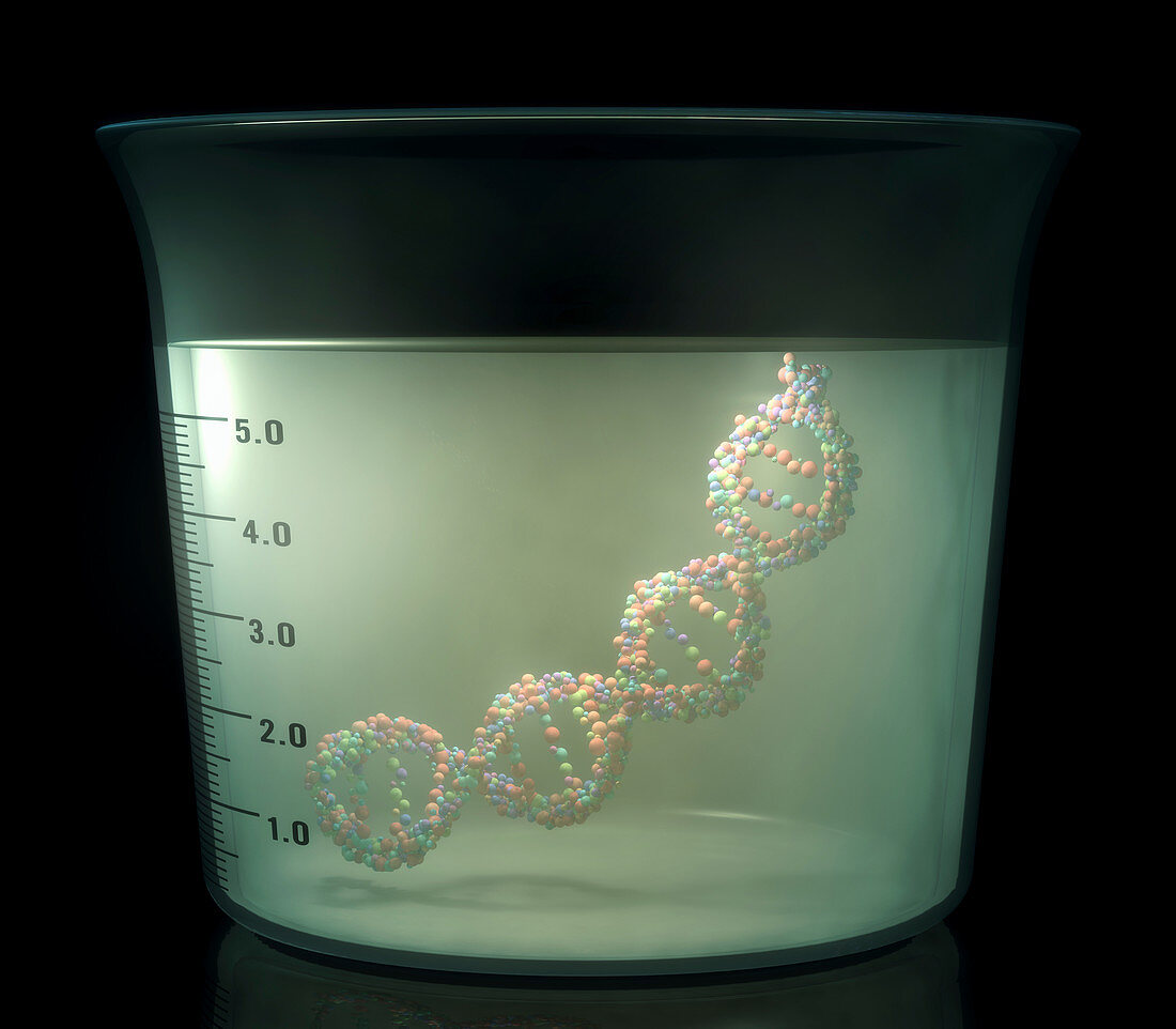Flask containing DNA,illustration
