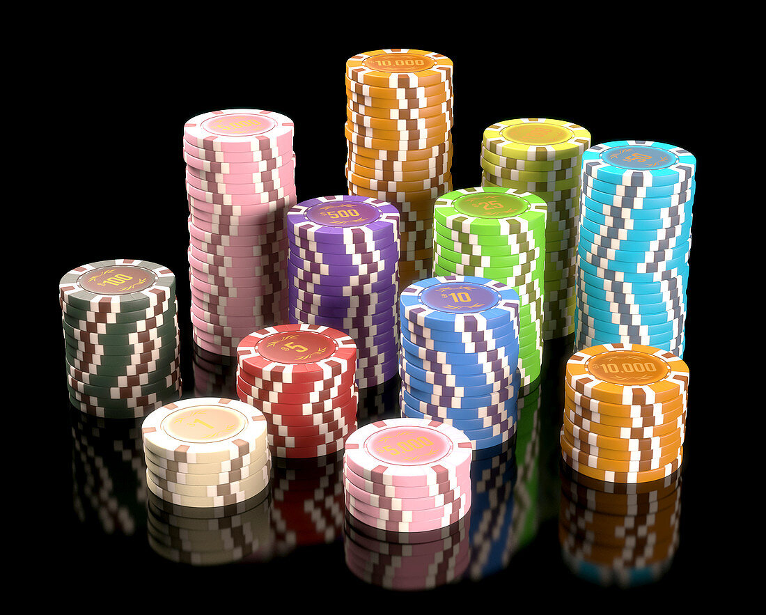 Stacks of gambling chips,illustration