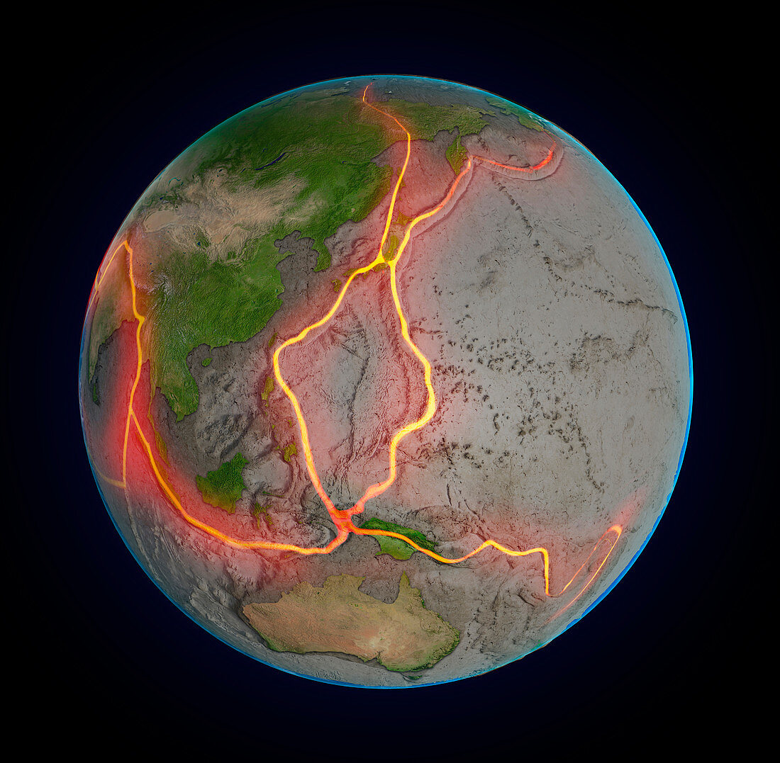 Tectonic plates,illustration