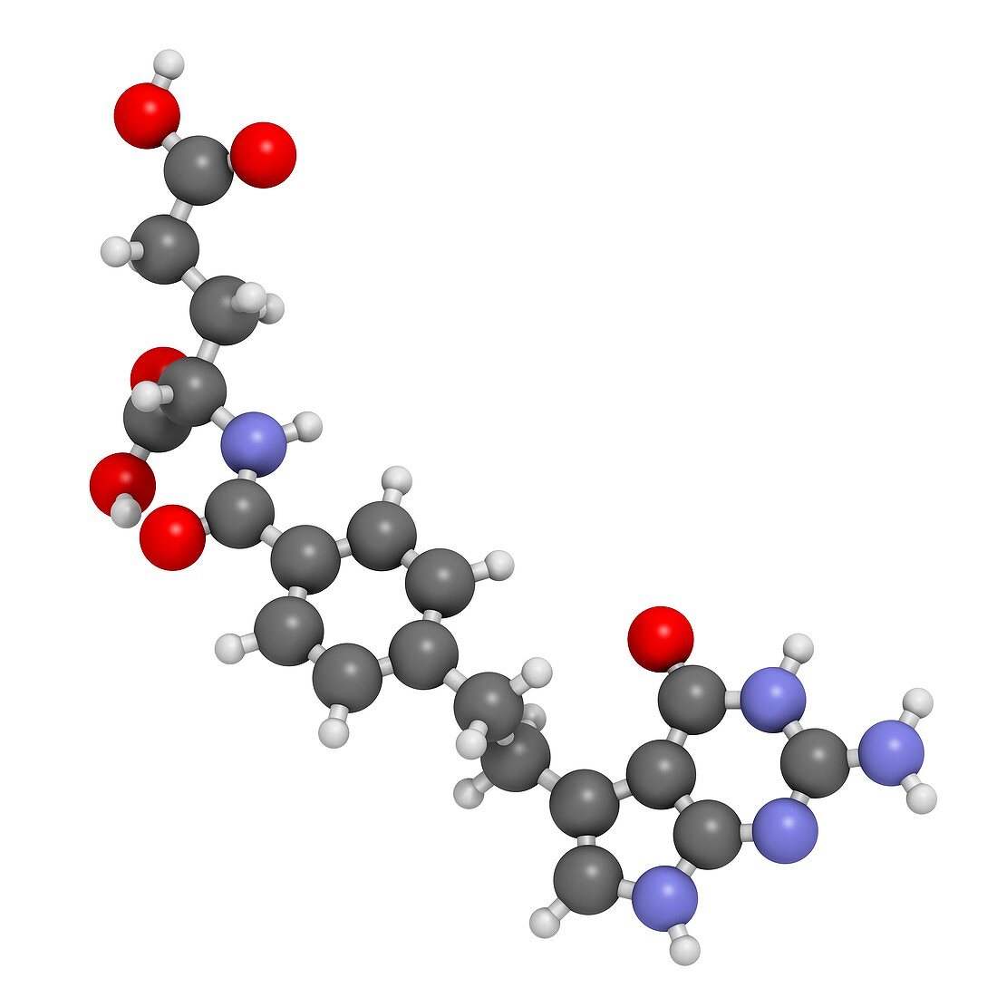 Pemetrexed lung cancer drug molecule