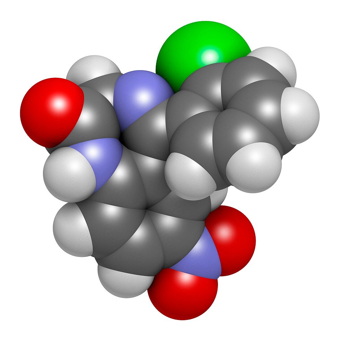 Clonazepam benzodiazepine drug molecule