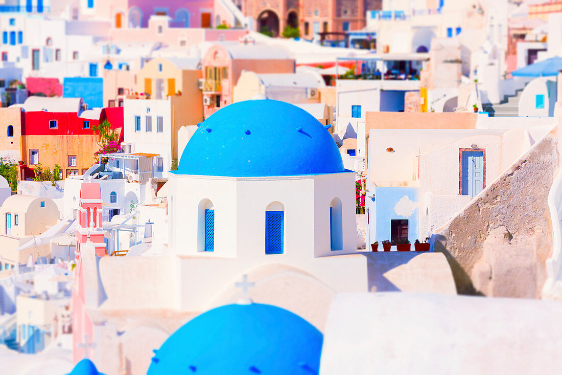 Blue domed roof,Santorini,Greece