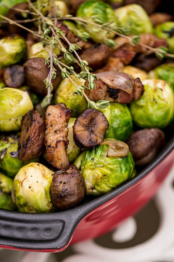 Brussels sprouts in dish