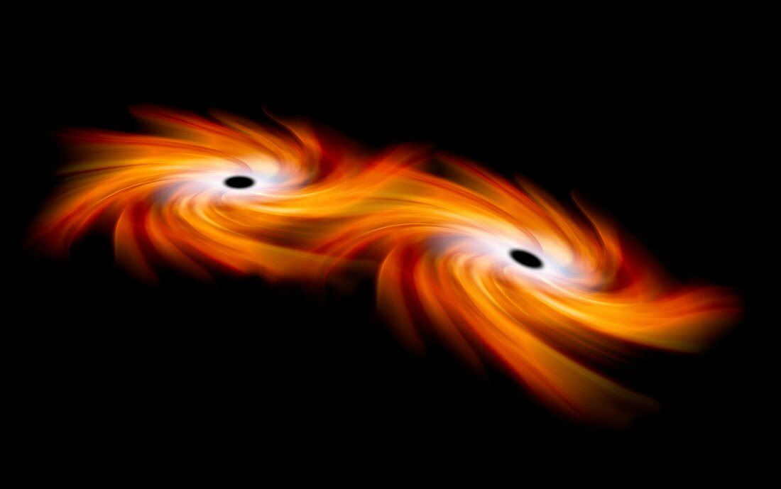 Black holes merging in space