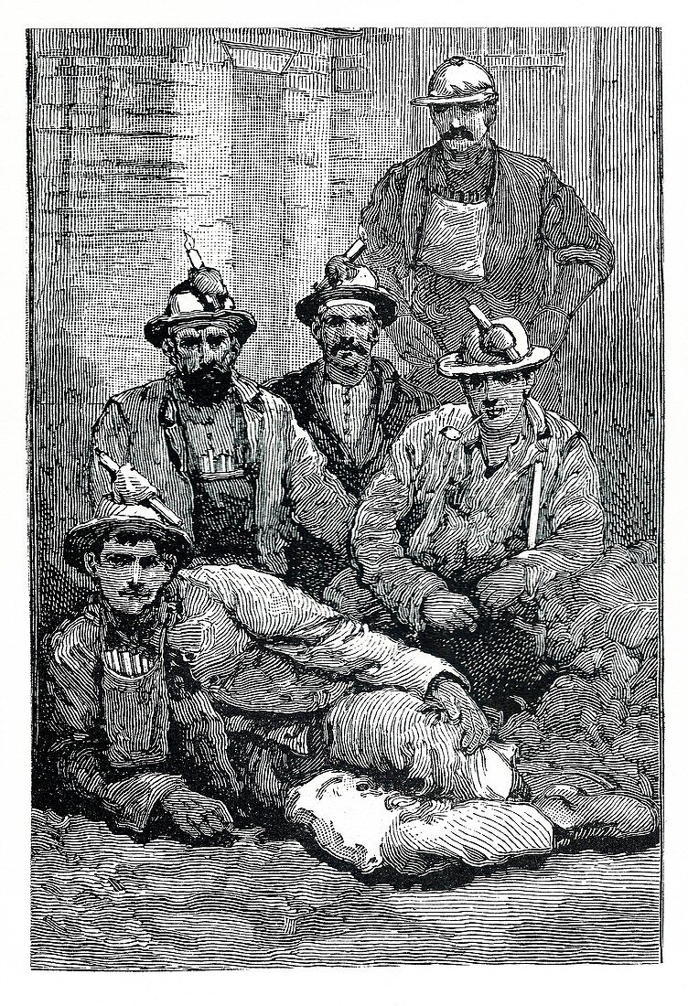 Portrait of miners,illustration